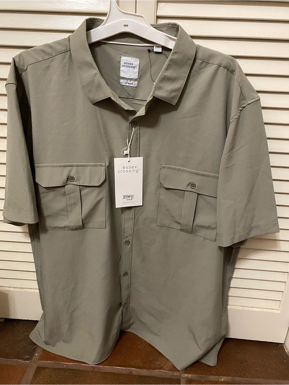 Men’s Short-Sleeve Button-Down Shirt in Sage